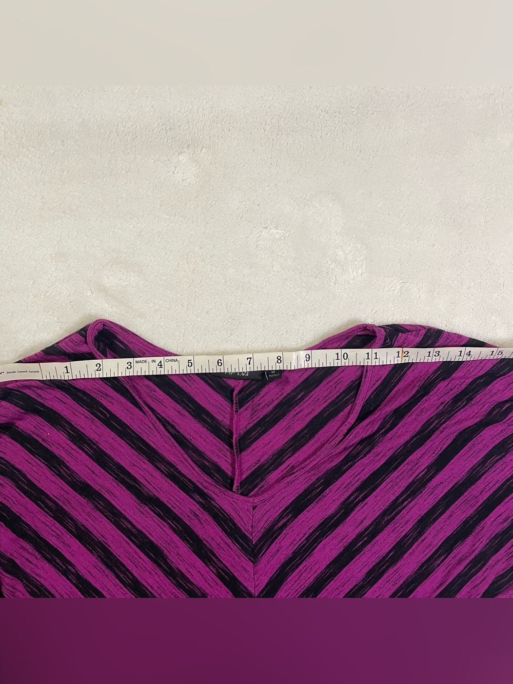 Apt. 9 Purple and Black V Striped Tunic size M - Picture 7 of 10